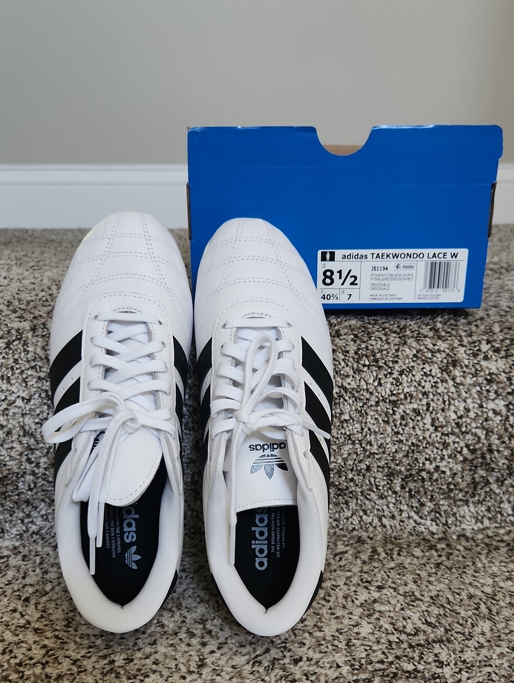 adidas White & Black Women's Taekwondo Lace-Up Training Shoes - NIB